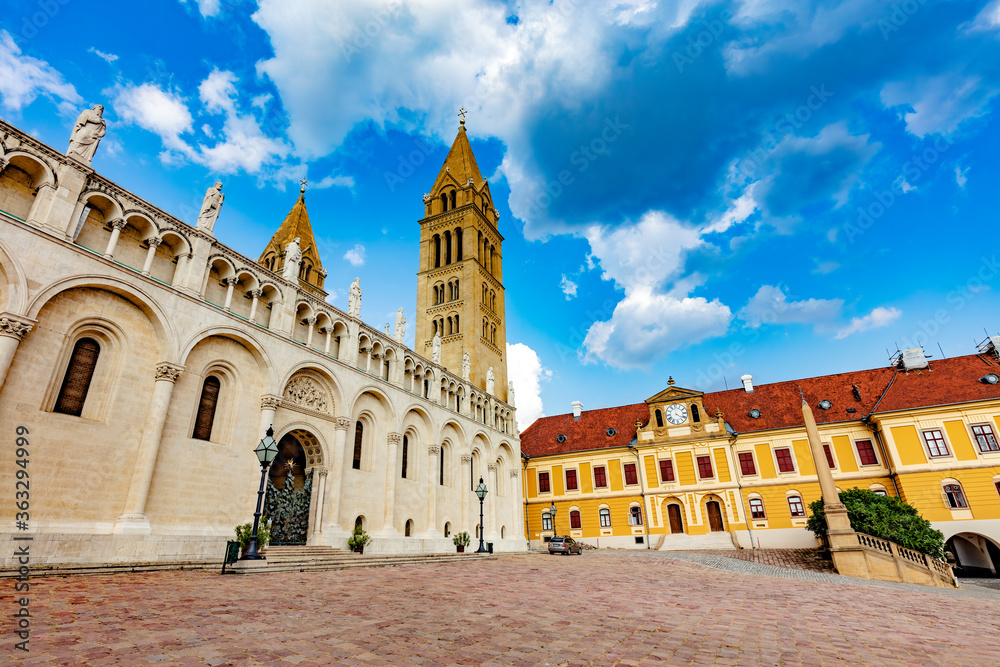 The main cathedral in Pecs, Hungary