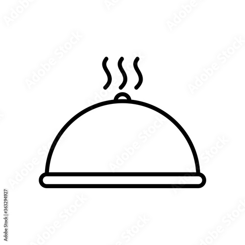 hot platter icon, line style