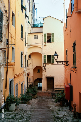 Narrow street in Sanremo  Italy