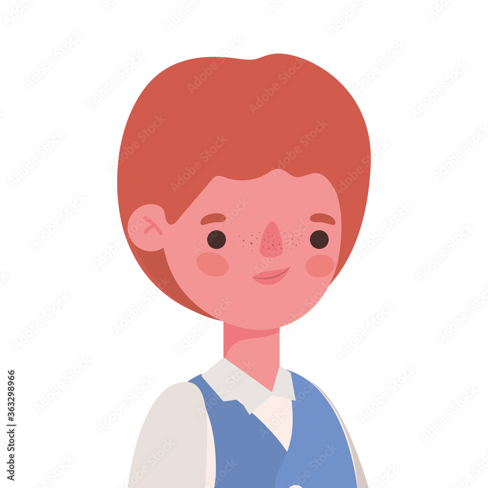 Boy kid cartoon with uniform design, Back to school education class lesson theme Vector illustration