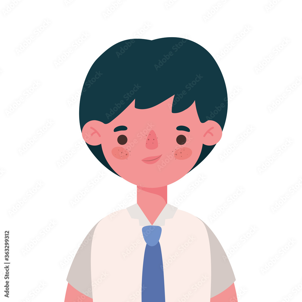 Boy kid cartoon with uniform design, Back to school education class lesson theme Vector illustration Boy kid cartoon with uniform design, Back to school education class lesson theme Vector illustration