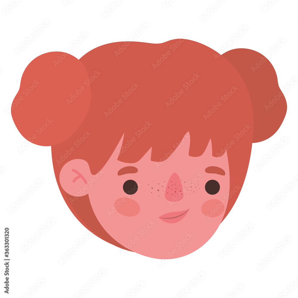 Girl head cartoon design, Kid childhood little people lifestyle casual person cheerful and cute theme Vector illustration Girl head cartoon design, Kid childhood little people lifestyle casual person cheerful and cute theme Vector illustration