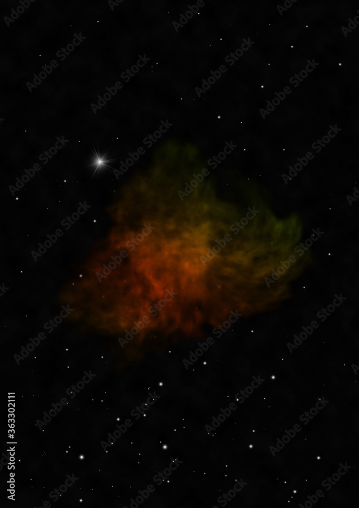 Star field and distant cold space nebula. Star field and distant cold space nebula.