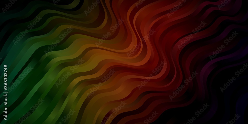 Dark Green, Red vector background with lines. Colorful illustration in abstract style with bent lines. Pattern for websites, landing pages.