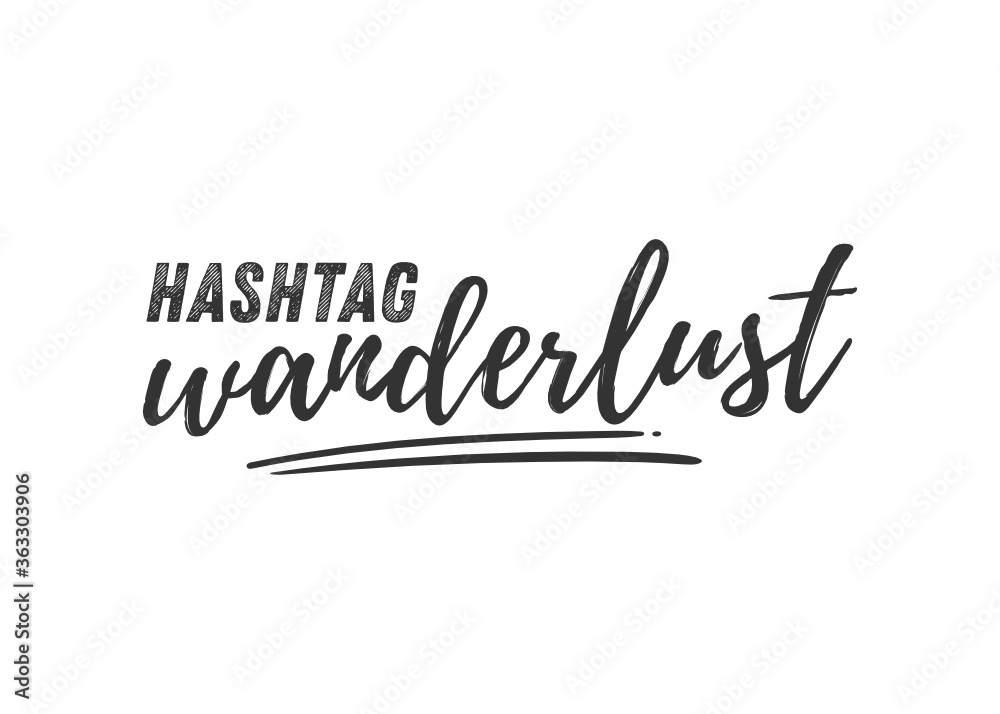 Hashtag Wanderlust Vector Illustration Background