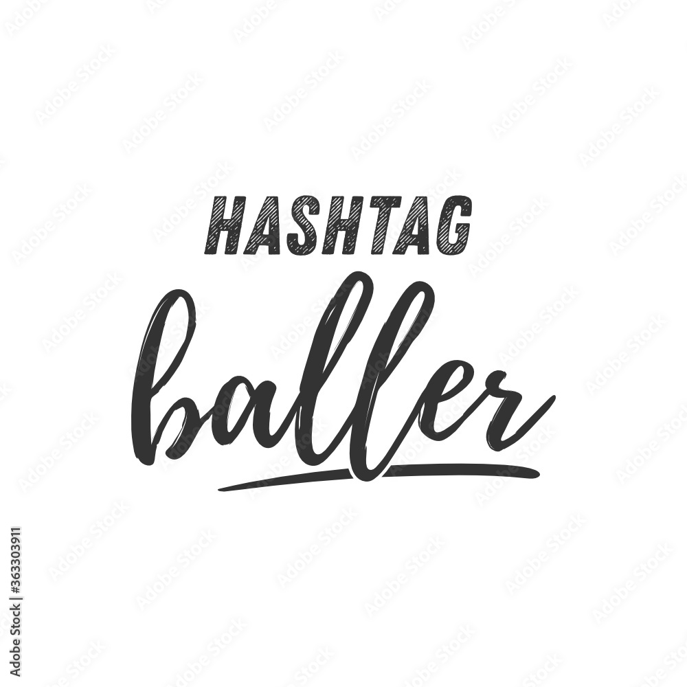 Hashtag Baller Vector Illustration Background