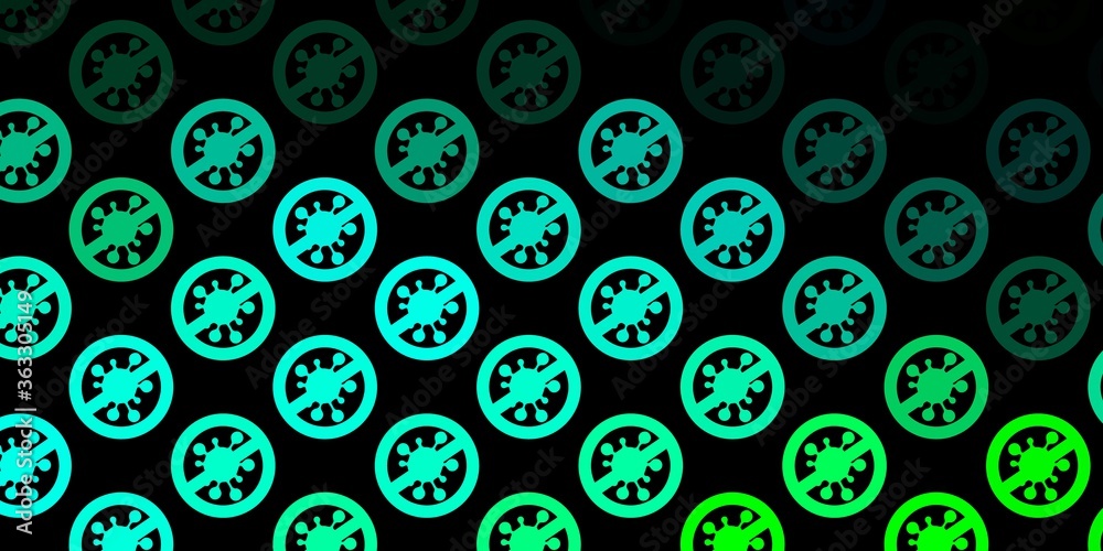 Dark Green vector pattern with coronavirus elements. Dark Green vector pattern with coronavirus elements.