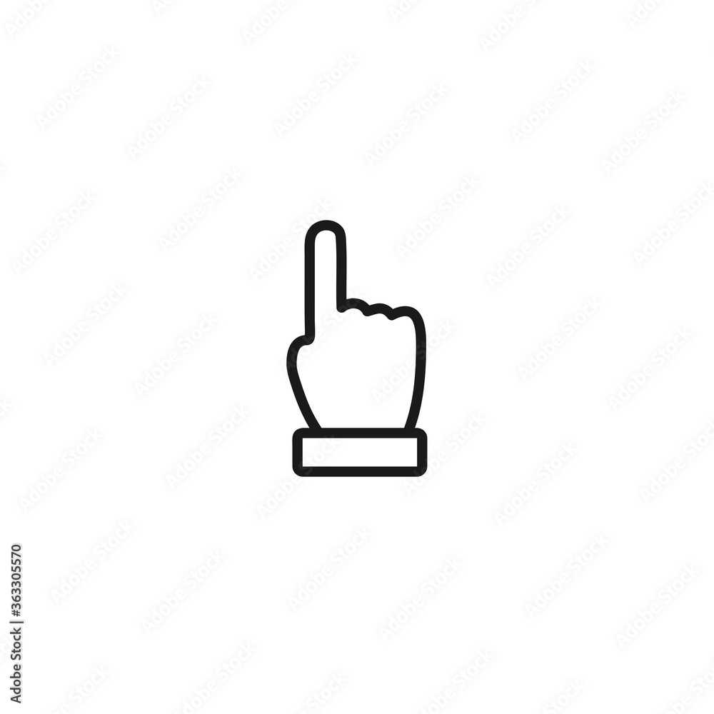 Hand vector line icon, forefinger icon on white background Hand vector line icon, forefinger icon on white background