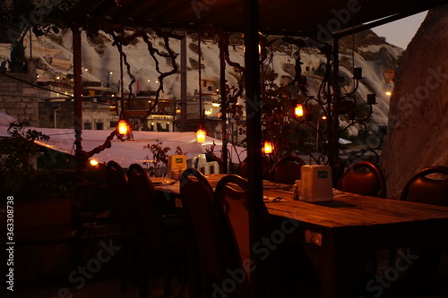 romantic street restaurant
