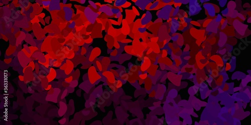 Dark blue  red vector backdrop with chaotic shapes.