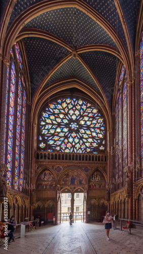 Paris  France - 03 07 2020  View inside of The Holy Chapel