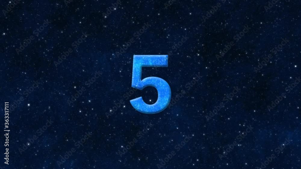 Countdown from 10 to 1 seconds, starry sky Countdown from 10 to 1 seconds, starry sky