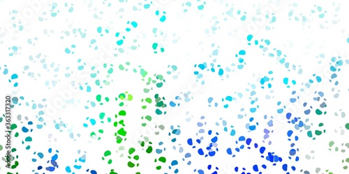 Light blue, green vector background with random forms.