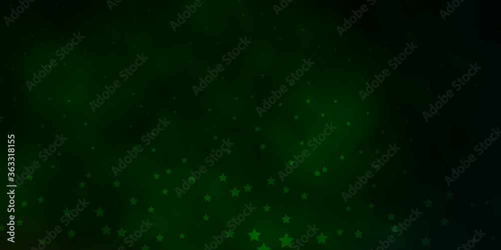 Dark Green vector layout with bright stars. Colorful illustration with abstract gradient stars. Pattern for websites, landing pages.