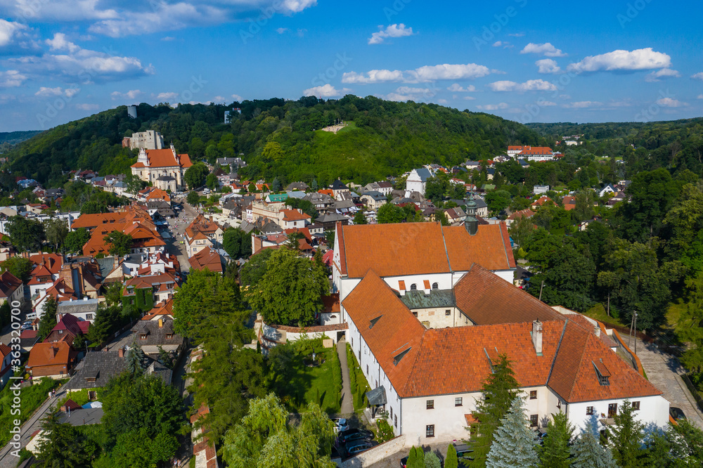 Kazimierz Dolny, Poland. Aerial view of Old Town. Kazimierz Dolny is a popular tourist destination in Poland. Bird's-eye view.