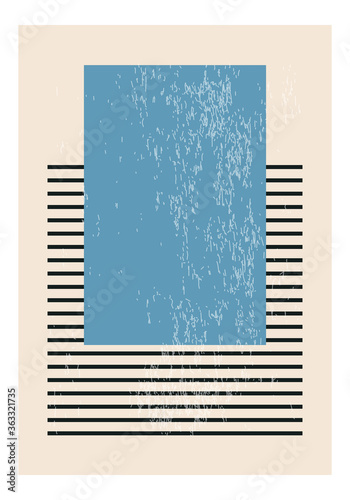 Fototapet Minimal 20s geometric design poster, vector template with primitive shapes eleme