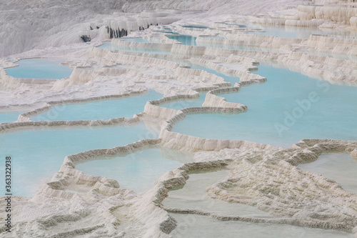 Natural travertine pools and terraces in Pamukkale, Denizli, Turkey. photo