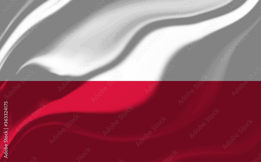 Naklejka premium Poland flag background with waves