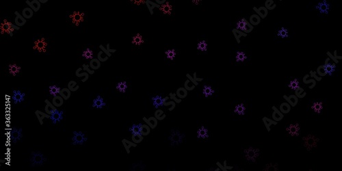 Dark blue, red vector texture with disease symbols.