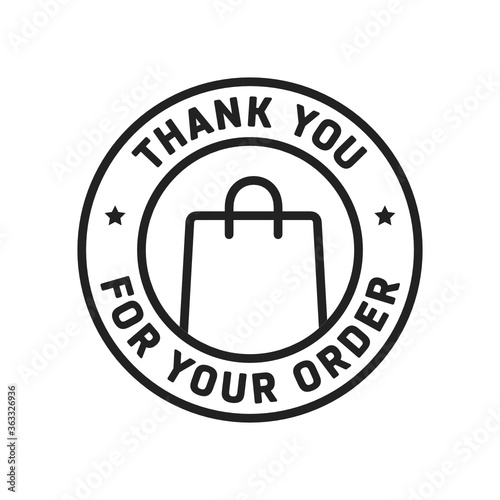 Thank You For Your Order, Retail, Small Business, Stamp, Badge, Label Sticker Vector Illustration Background