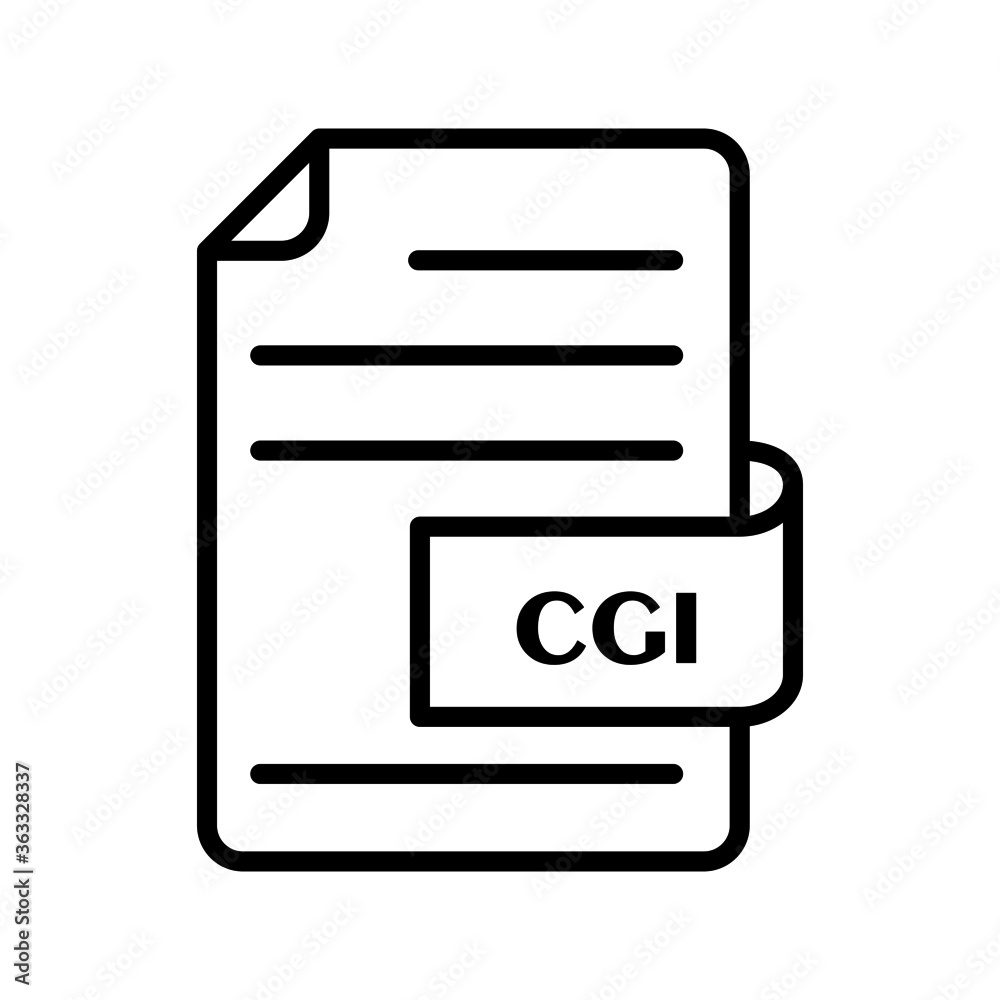 vector illustration icon of CGI File Format Outline vector illustration icon of CGI File Format Outline