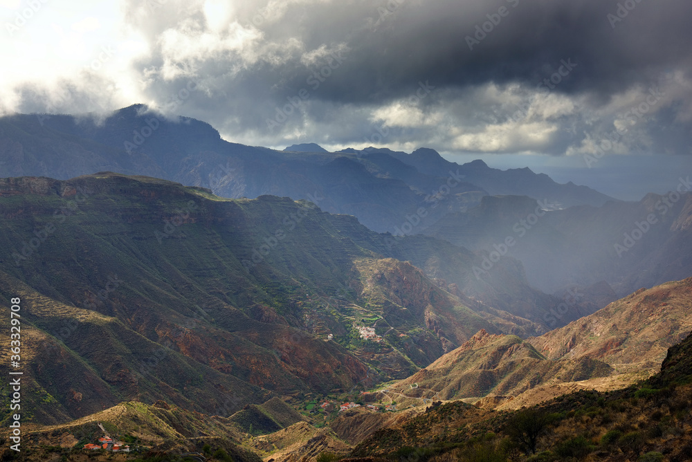 Cloudy landscape in Gran Canaria, Canary Islands, Spain