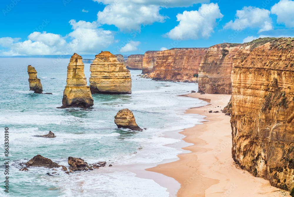 The Famous 12 apostels in the South of Australia at the great Ocean Road