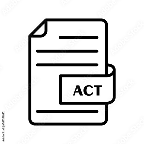 vector illustration icon of ACT File Format Outline