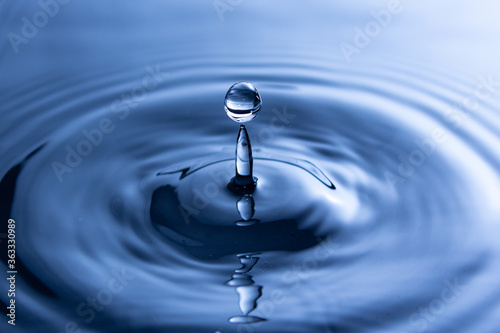 Drop of water is separated from the water from above  the water flows from top to bottom