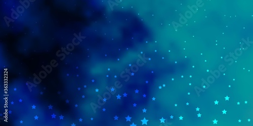 Dark BLUE vector template with neon stars. Colorful illustration with abstract gradient stars. Theme for cell phones.