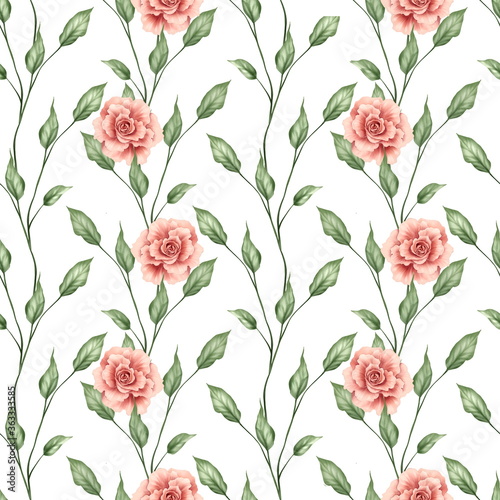 Floral seamless pattern. Summer background with roses