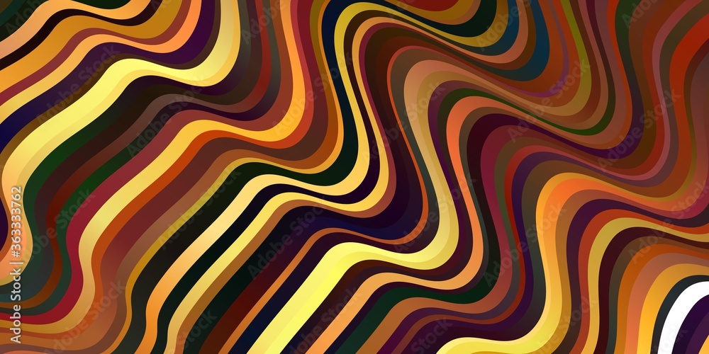 Dark Yellow vector background with lines.