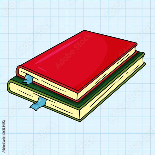 Back to school doodle elements books vecor illustration isolated on color background