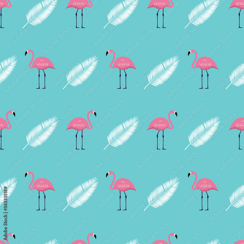 Pink Flamingo Seamless Pattern Background. Vector Illustration Pink Flamingo Seamless Pattern Background. Vector Illustration