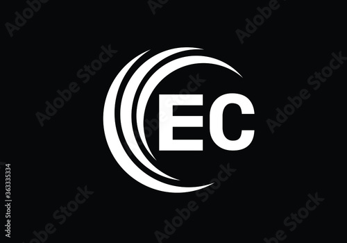 Initial Monogram Letter E C Logo Design Vector Template. E C Letter Logo Design