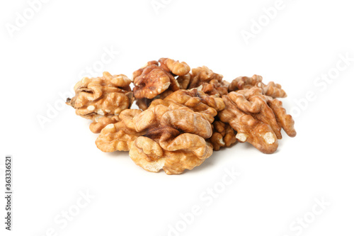 Tasty walnut isolated on white background. Vitamin food