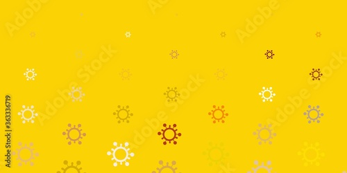 Light Green, Yellow vector texture with disease symbols.