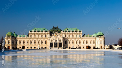 The Belvedere palace in Vienna at winter