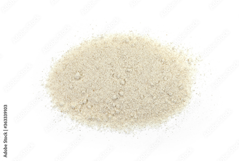 Pile of integral spelt wheat flour isolated on white background Pile of integral spelt wheat flour isolated on white background