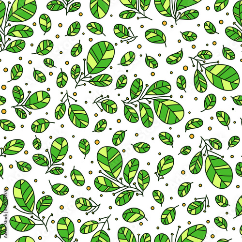 green leaves seamless pattern