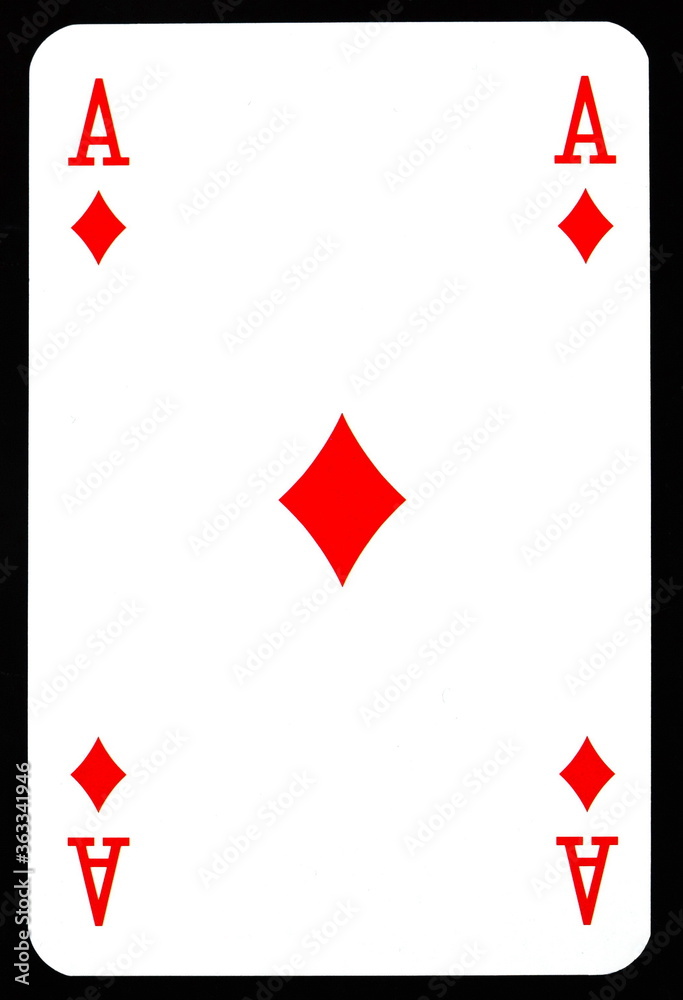 Ace of diamonds playing card isolated on black. Ace of diamonds playing card isolated on black.