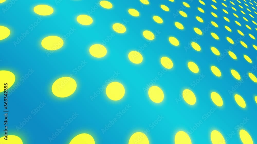 Yellow circles pattern motion perspective background
