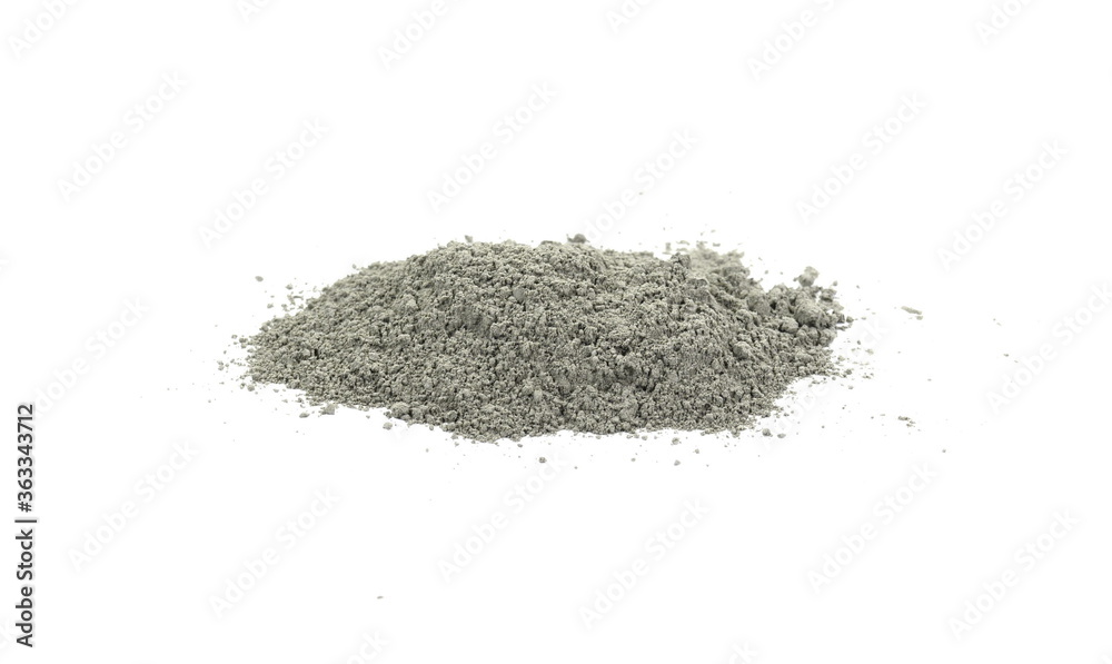 Pile of concrete sand mix isolated on white. Grady cement powder isolated on white. Pile of concrete sand mix isolated on white. Grady cement powder isolated on white.