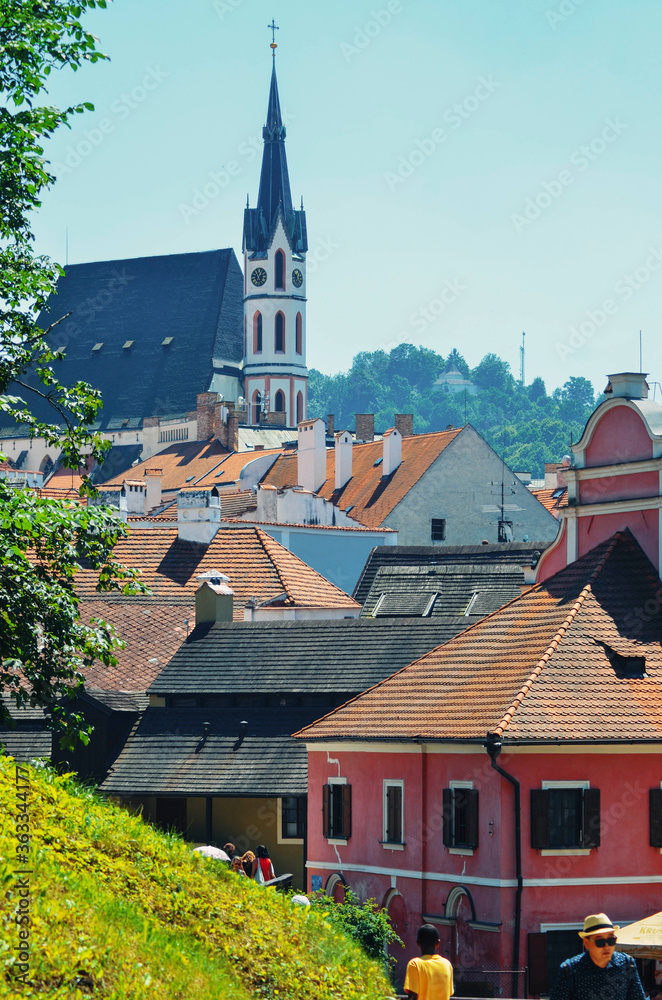 A beautiful view of Cesky Krumlov city at Austria.