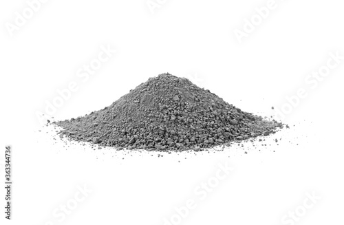 Pile of concrete sand mix isolated on white. Grady cement powder isolated on white.