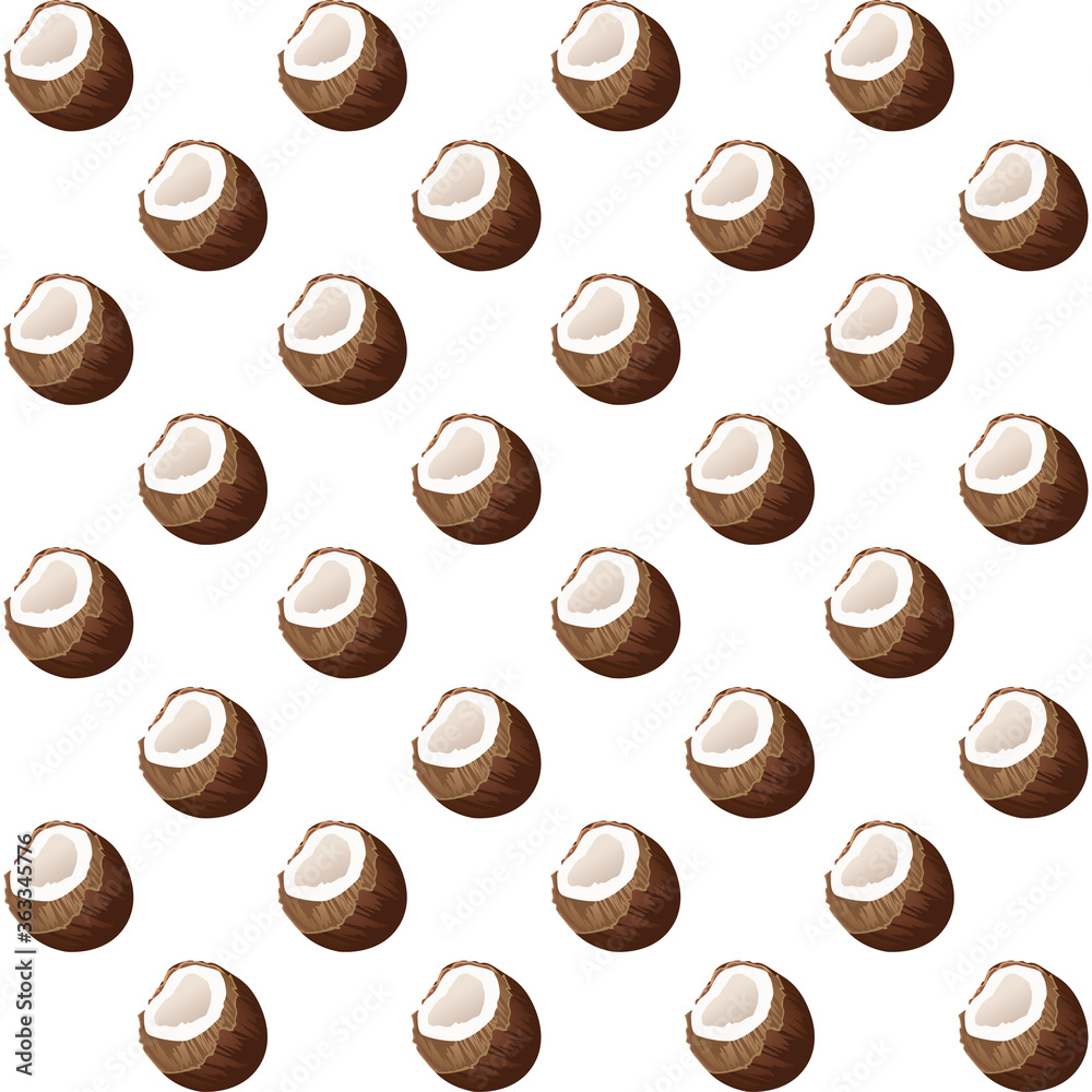Fototapeta premium fresh coconuts fruits summer pattern