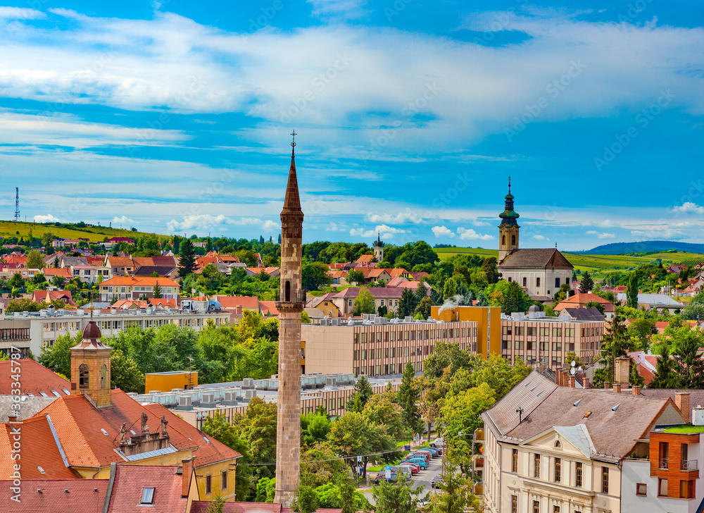 Panoramic view of Eger downtown, Hungary