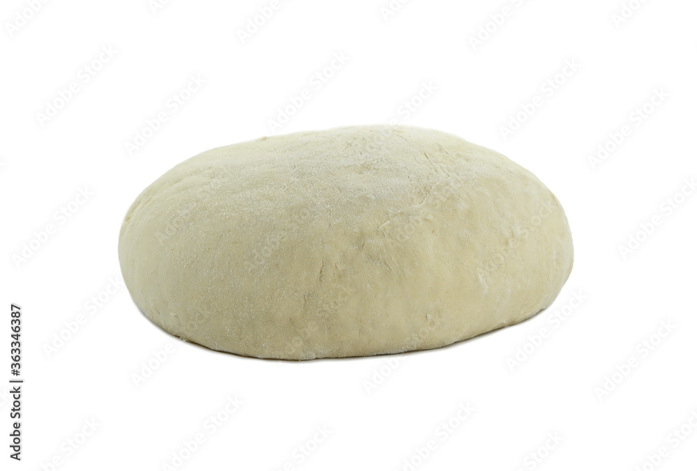 fresh raw dough ball isolated on white background