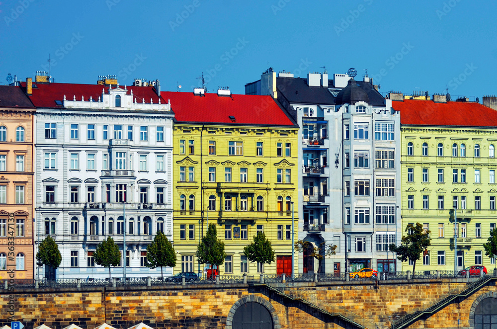 Naklejka premium A beautiful view of Prague city at Czech Republic.