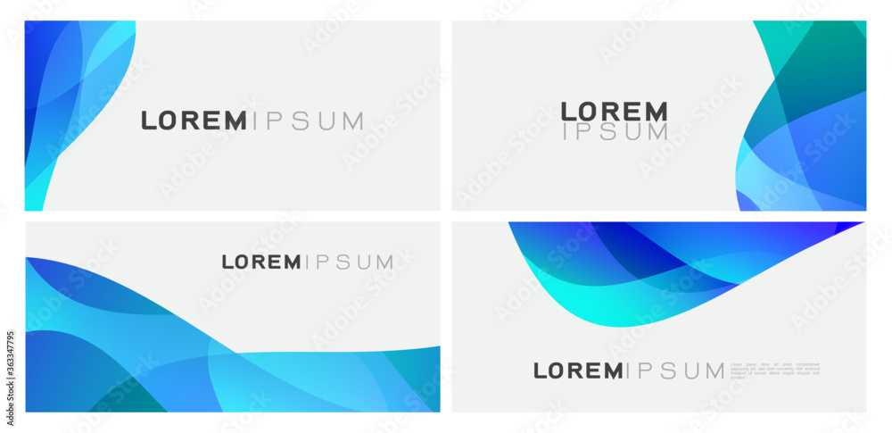 Set of colorful gradient curve element on white background with space. Trendy background for business or technology presentation. vector illustration